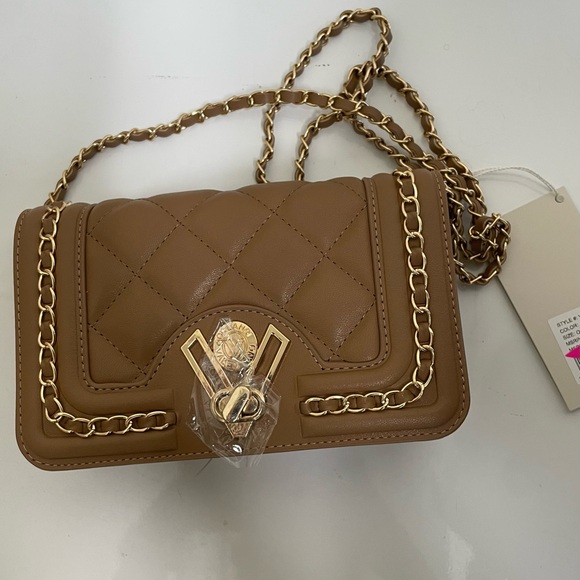 Valentino Orlandi Handbags - Valentino Orlandi Brown Quilted Chain Bag with Card Space Inside NWT